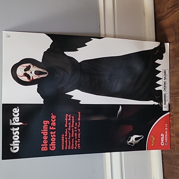 Ghost Face Bleeding Mask Kids Costume - Picture 4 of 4